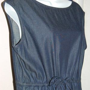 Liz Claiborne, 100% cotton, blue chambray denim dress